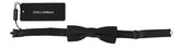 Dolce & Gabbana Men Gray Pattern Silk Adjustable Neck Papillon Bow Tie